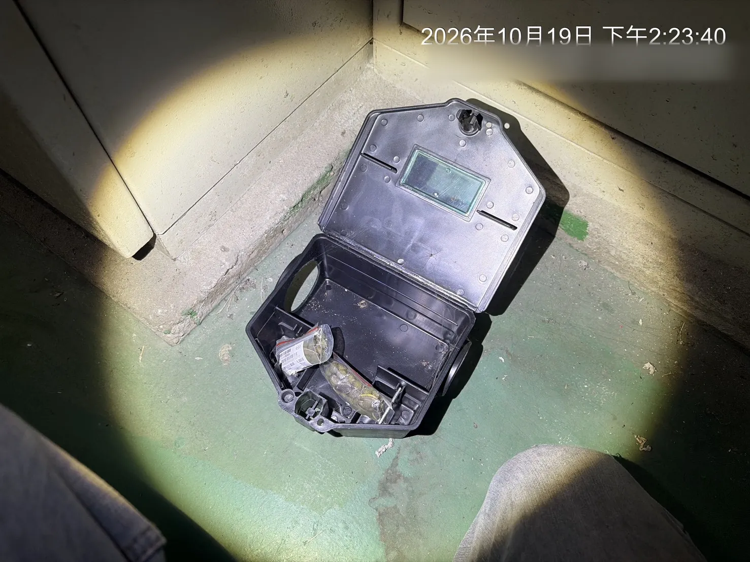 室內鼠餌盒內僅剩一包餌劑